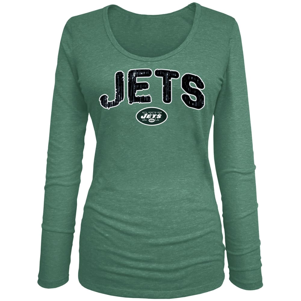 NEW YORK JETS Women's Tri-Blend Scoop Neck Long-Sleeve Tee S