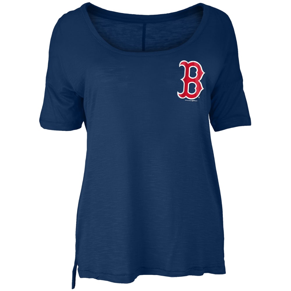 BOSTON RED SOX Women's Baby Jersey Slub Scoop Neck Long-Sleeve Tee M