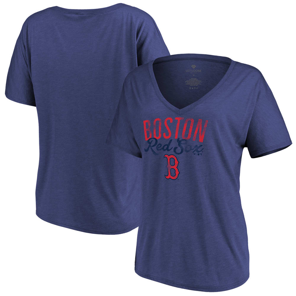 BOSTON RED SOX Women's V-Neck Tee S
