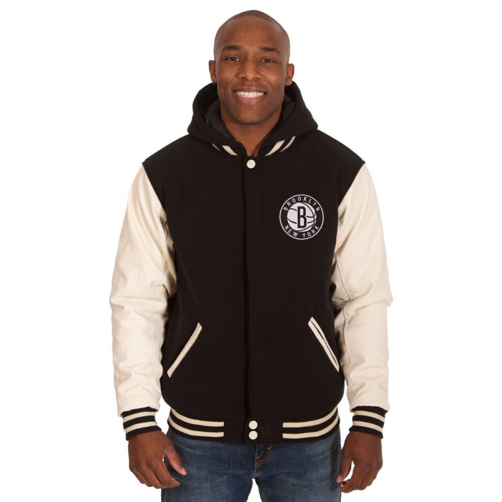 NEW YORK NETS Men's Reversible Fleece Hooded Jacket S