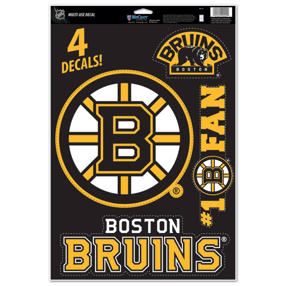 BOSTON BRUINS Multi-Use Decals, 4 Pack NO SIZE