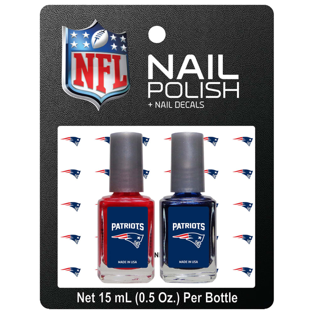 NEW ENGLAND PATRIOTS Nail Polish with Matching Decals, 2 Pack