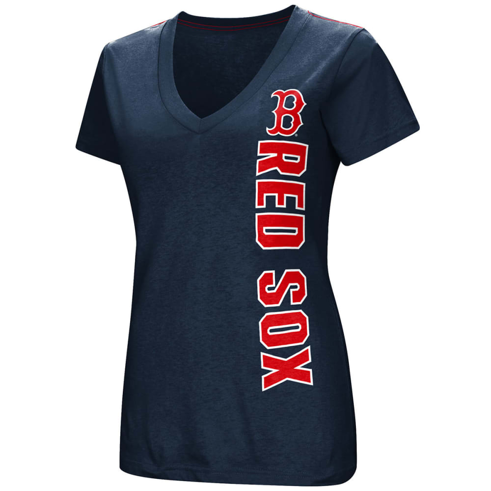 BOSTON RED SOX Women's Asterisk Foil V-Neck Short-Sleeve Tee - Bob’s Stores