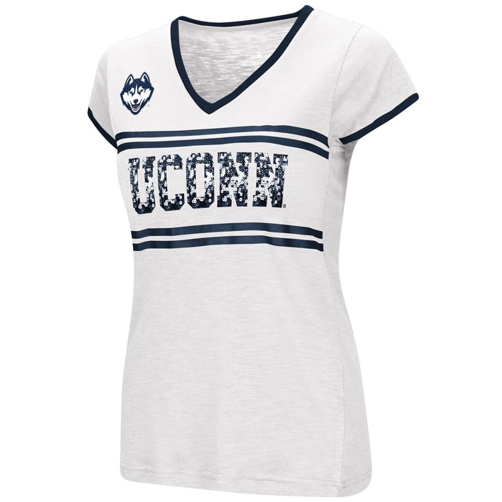 UCONN Women's Blow Out Sequin V-Neck Short-Sleeve Tee S