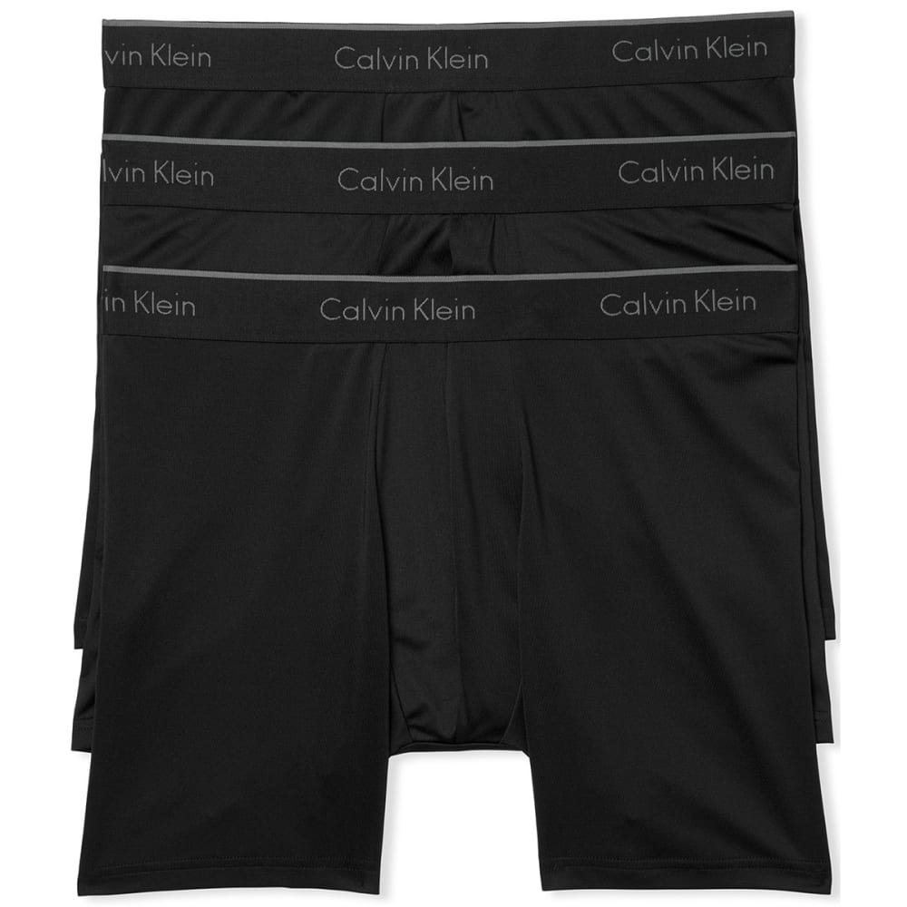 CALVIN KLEIN Men's Stretch Microfiber Boxer Briefs, 3-Pack S