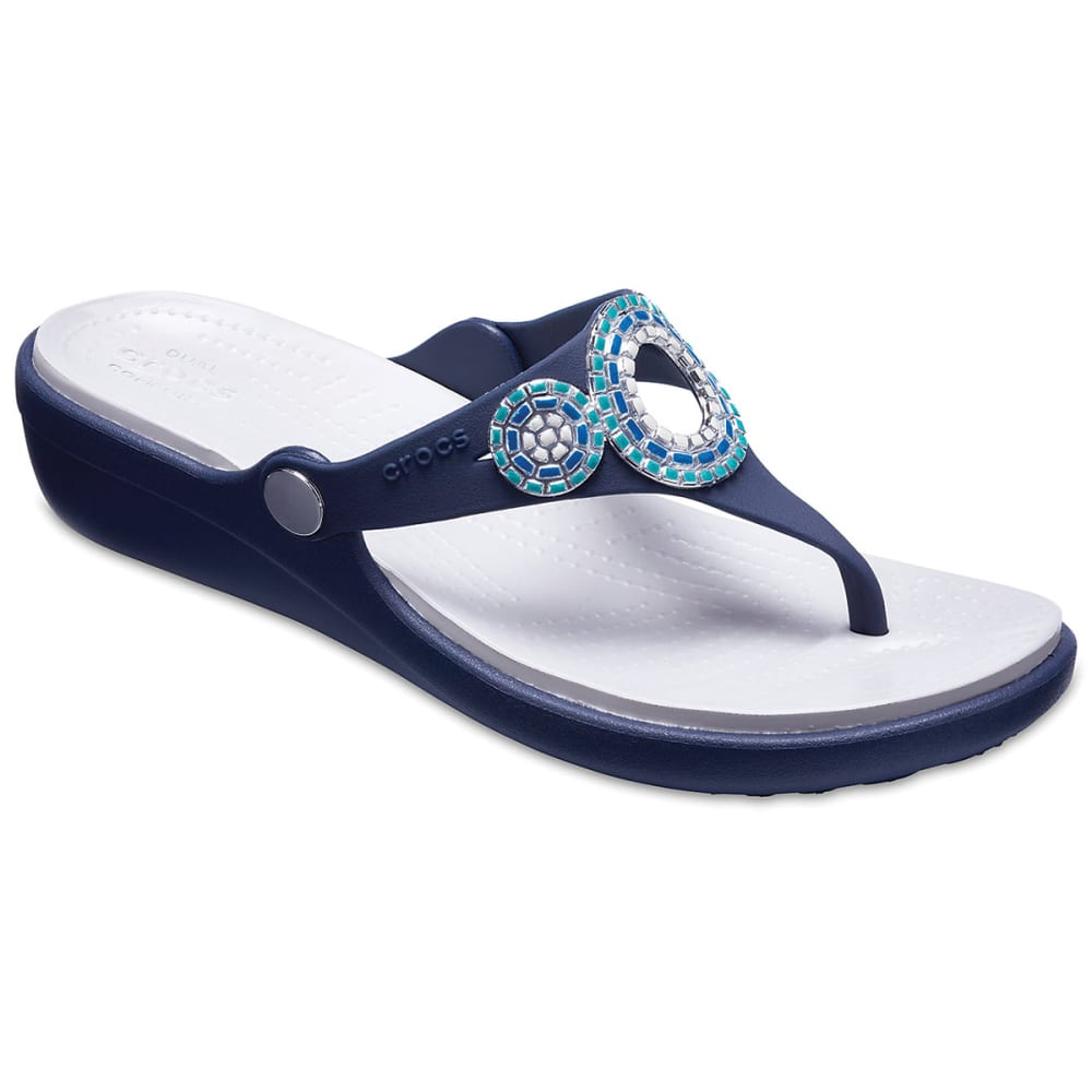 Crocs Women's Boca Embellished Wedge Flip Flops