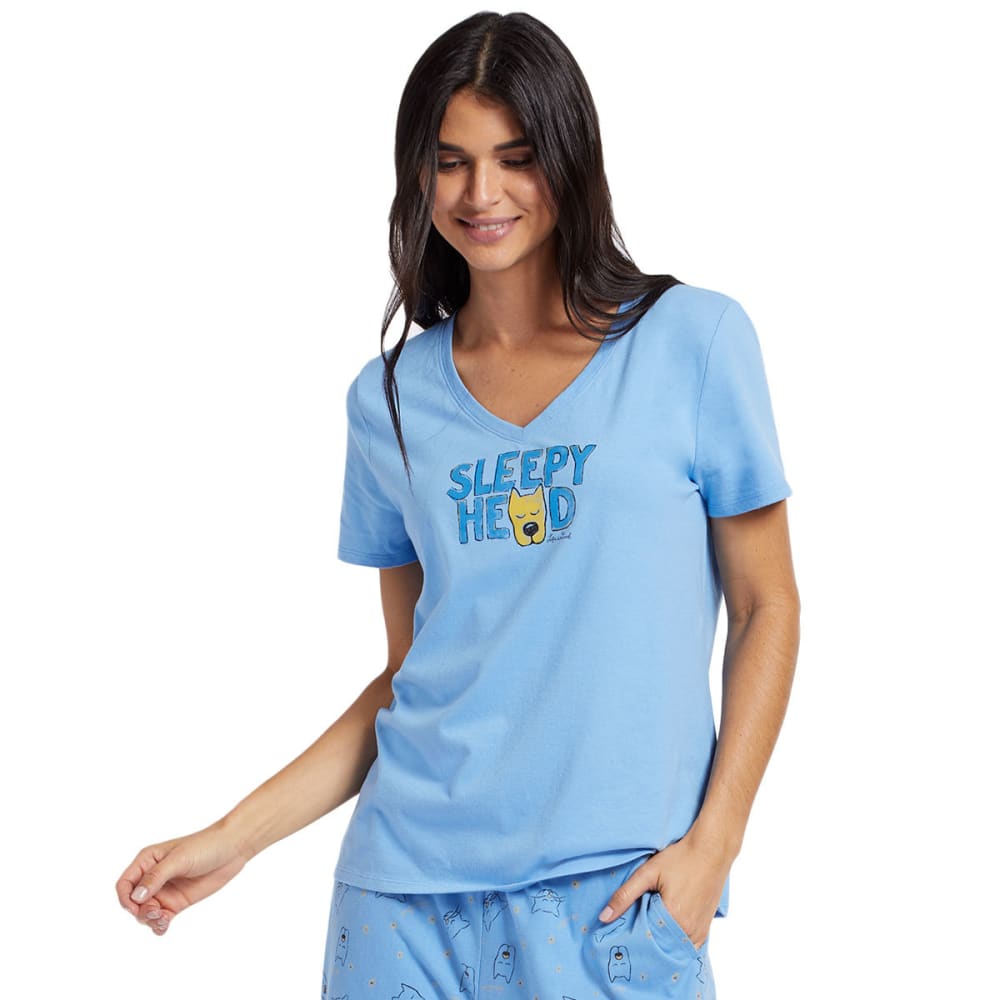 LIFE IS GOOD Women's Sleep Head Sleep V-Neck Tee S
