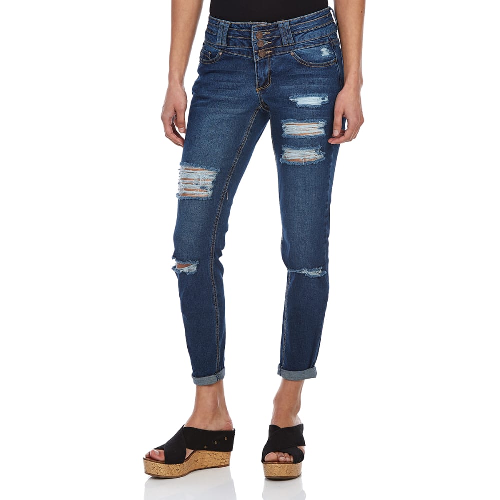 BLUE SPICE Juniors' Triple-Stack Destruction Skinny Jeans - Bob’s Stores