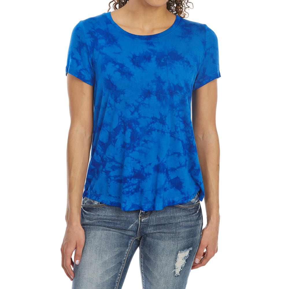 ALMOST FAMOUS Juniors' Tie-Dye Short-Sleeve Pocket Tee S