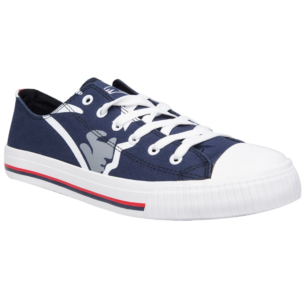 NEW ENGLAND PATRIOTS Men's Big Logo Low-Top Canvas Sneakers 10