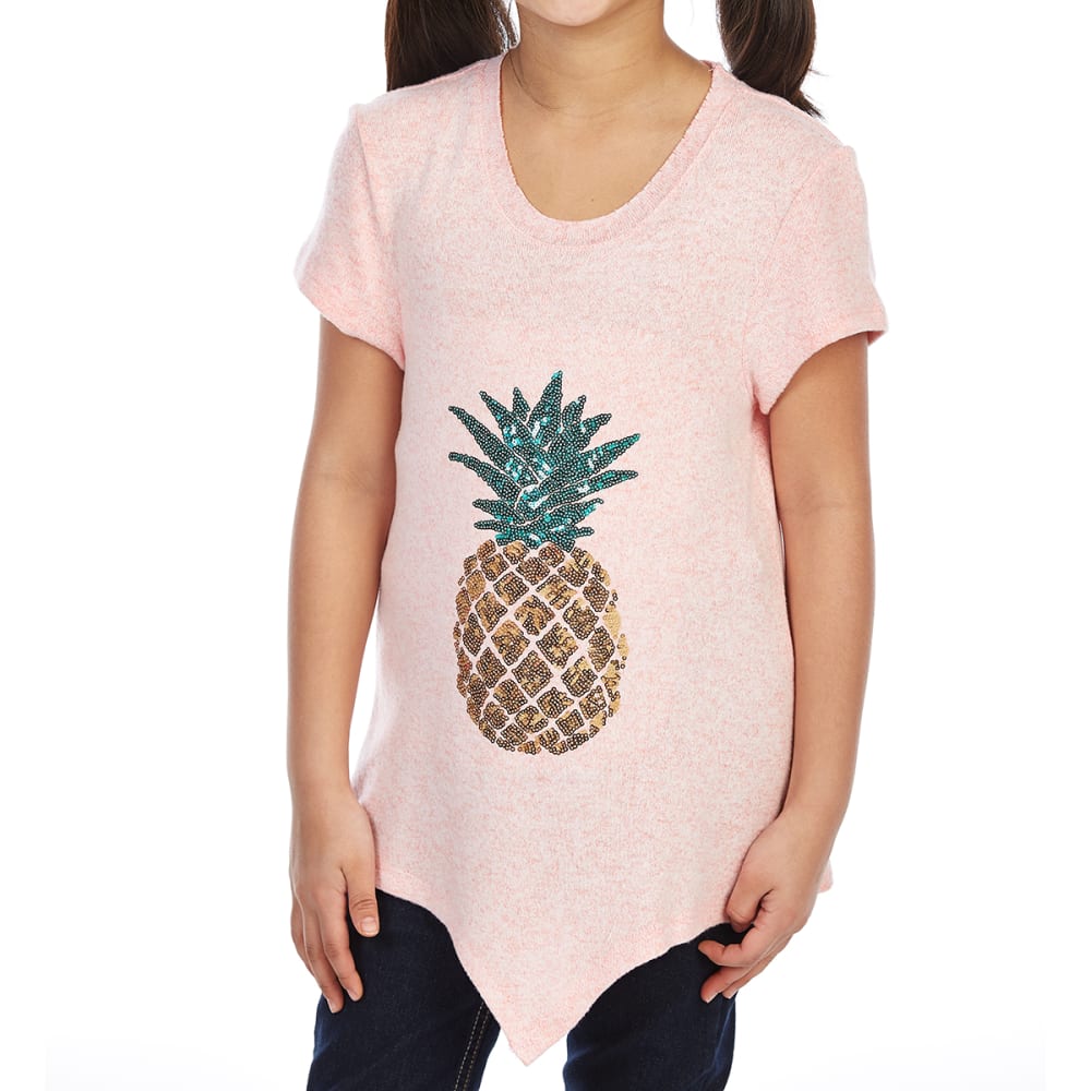 DJ & JUJU Big Girls' Pineapple Tie-Front Short-Sleeve Tee L
