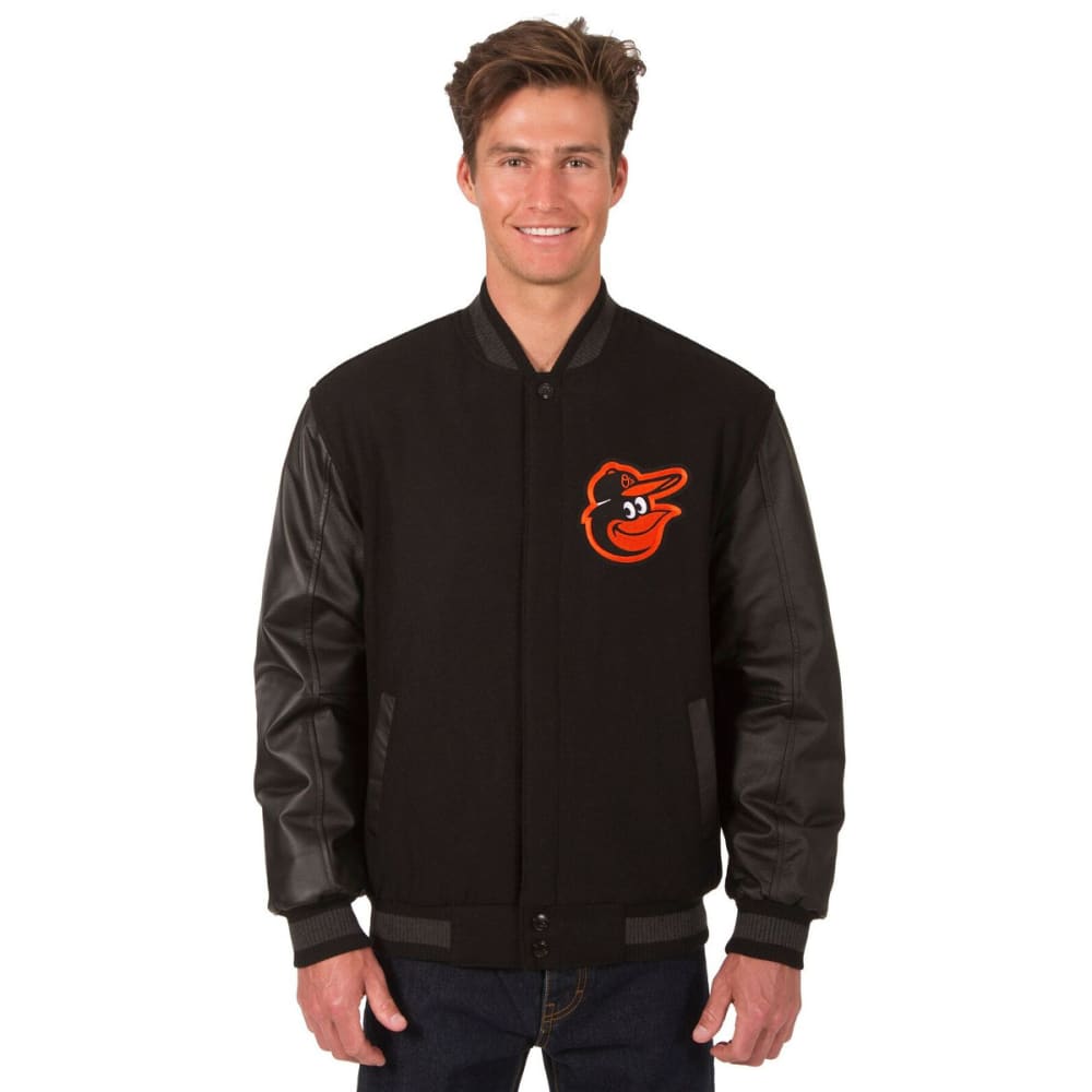 BALTIMORE ORIOLES Men's Wool and Leather Reversible One Logo Jacket S