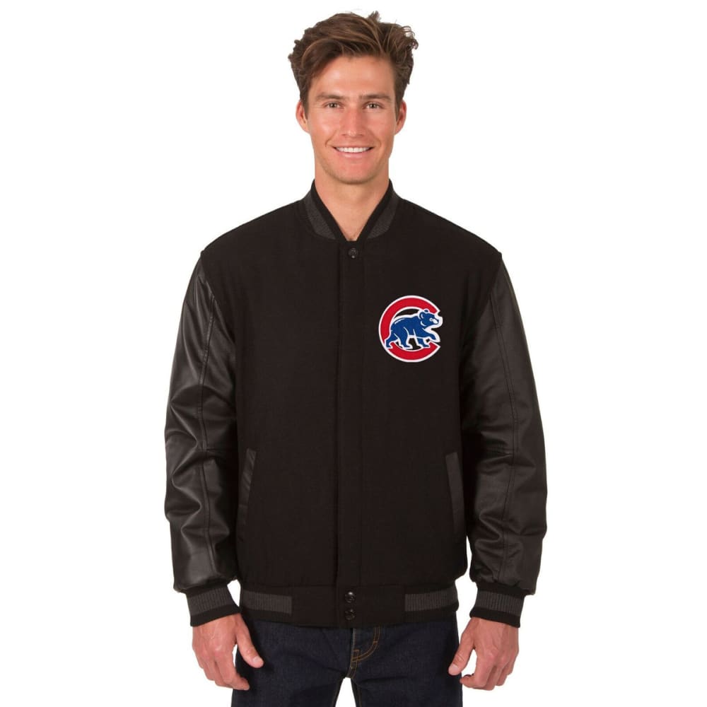 CHICAGO CUBS Men's Wool and Leather Reversible One Logo Jacket S