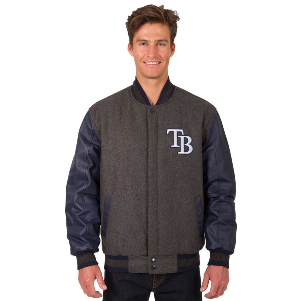 TAMPA BAY RAYS Men's Wool and Leather Reversible One Logo Jacket S