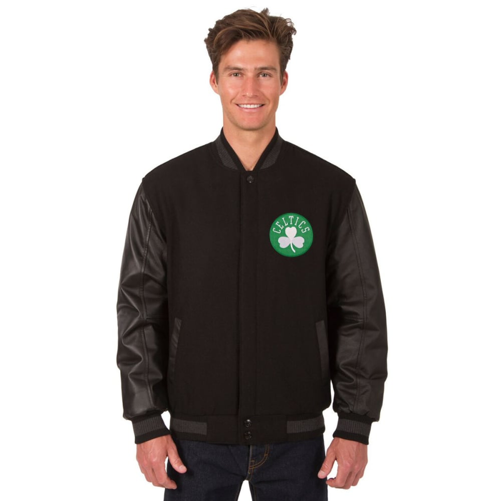 BOSTON CELTICS Men's Wool and Leather Reversible One Logo Jacket S