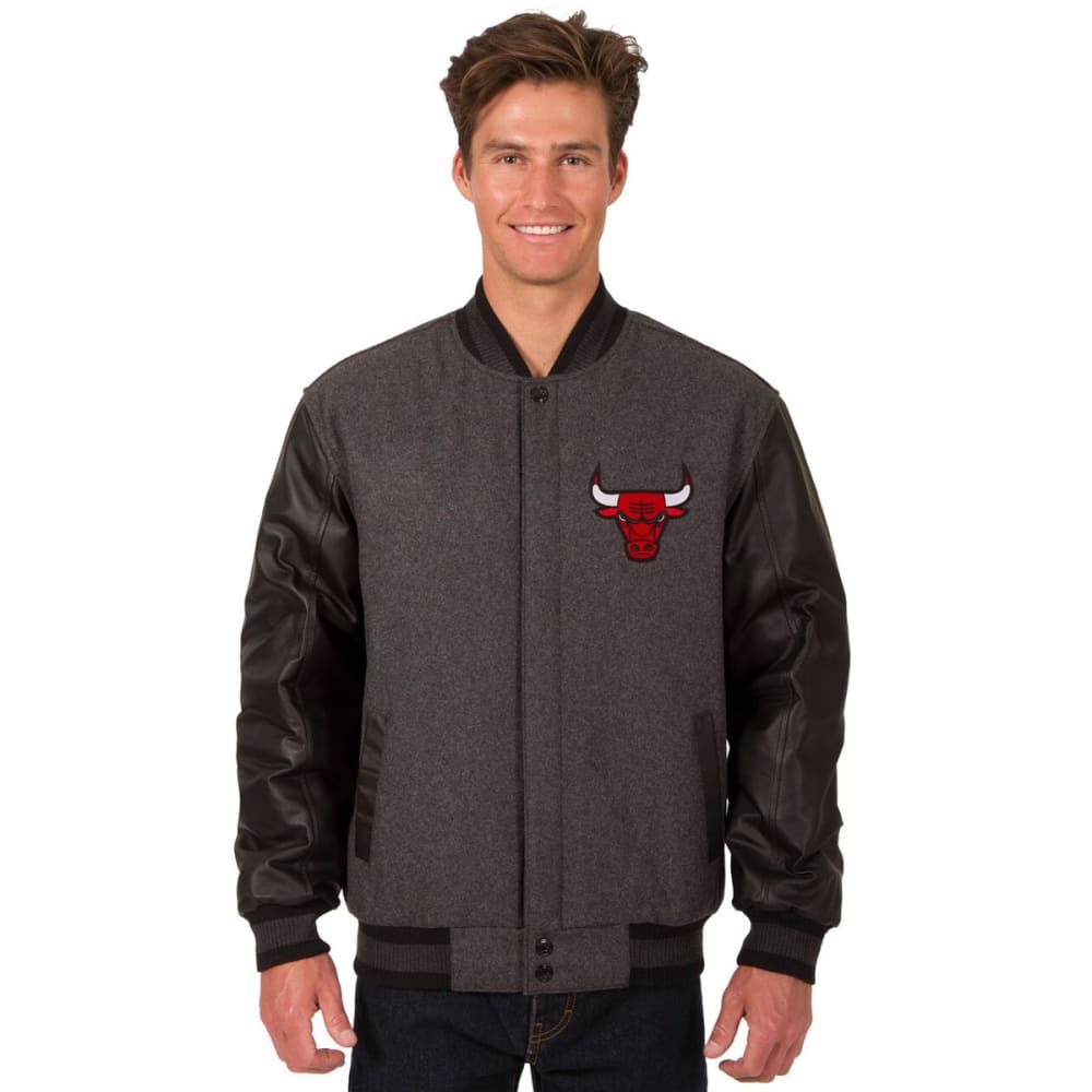 CHICAGO BULLS Men's Wool and Leather Reversible One Logo Jacket S