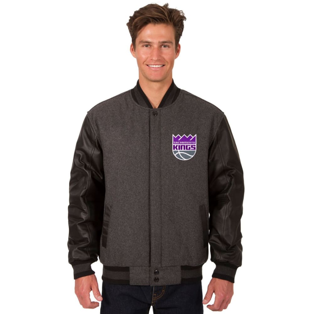 SACRAMENTO KINGS Men's Wool and Leather Reversible One Logo Jacket S