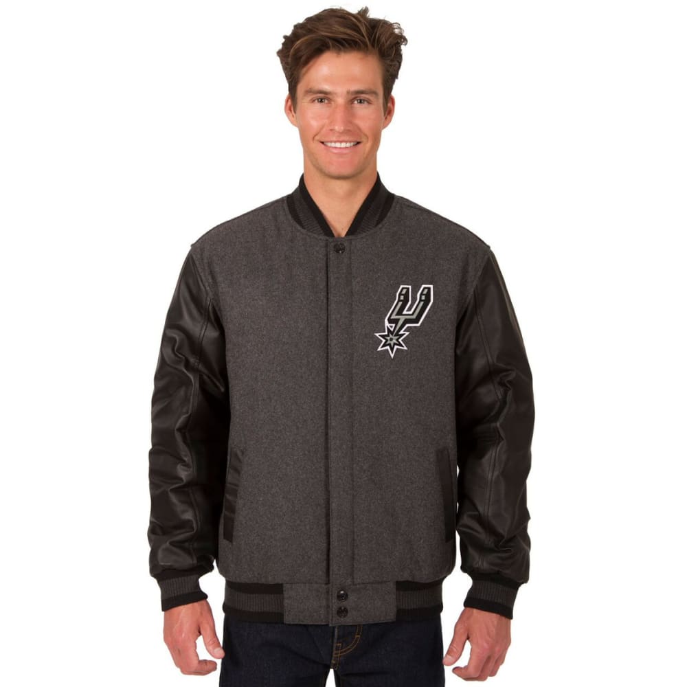 SAN ANTONIO SPURS Men's Wool and Leather Reversible One Logo Jacket S