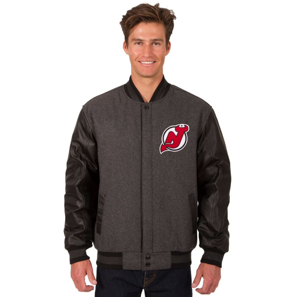 NEW JERSEY DEVILS Men's Wool and Leather Reversible One Logo Jacket S