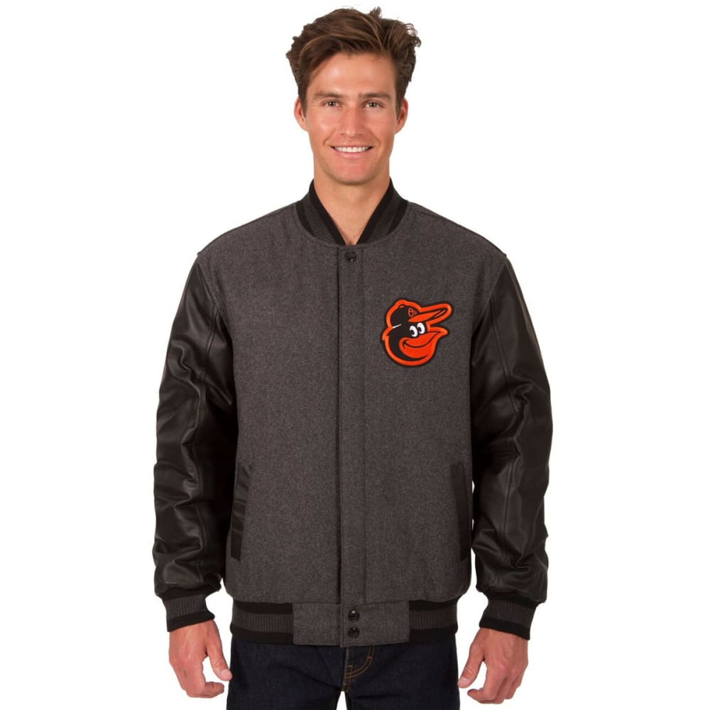BALTIMORE ORIOLES Men's Wool and Leather Reversible One Logo Jacket S