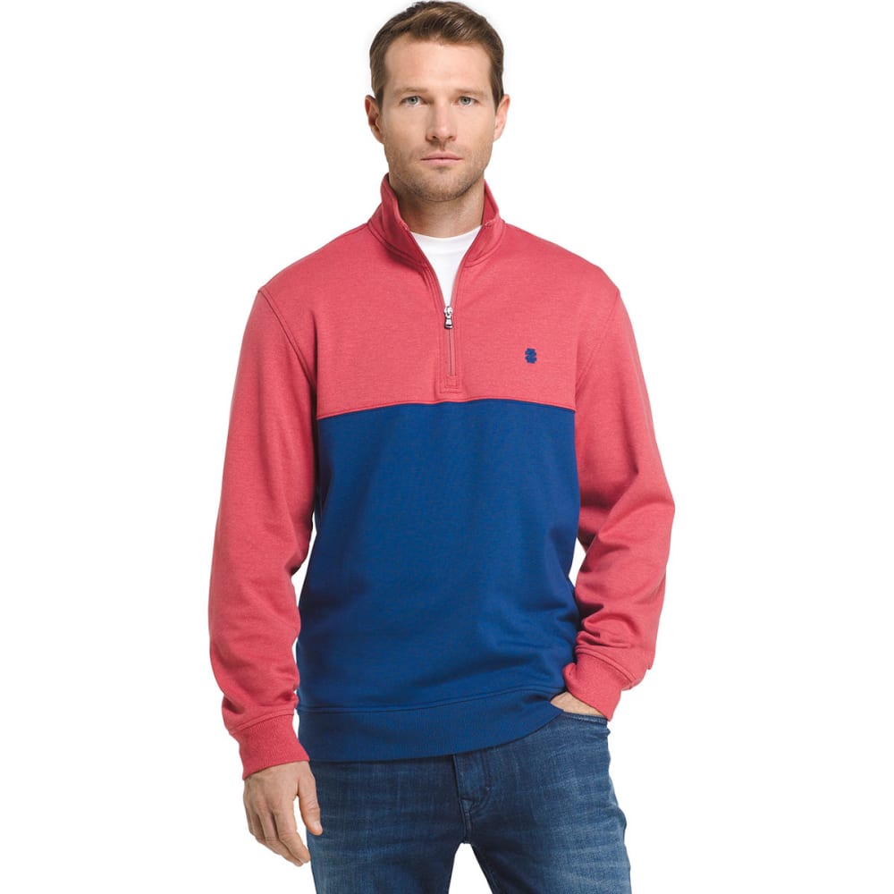 IZOD Men's Advantage Performance Color-Block 1/4 Zip Fleece Pullover ...