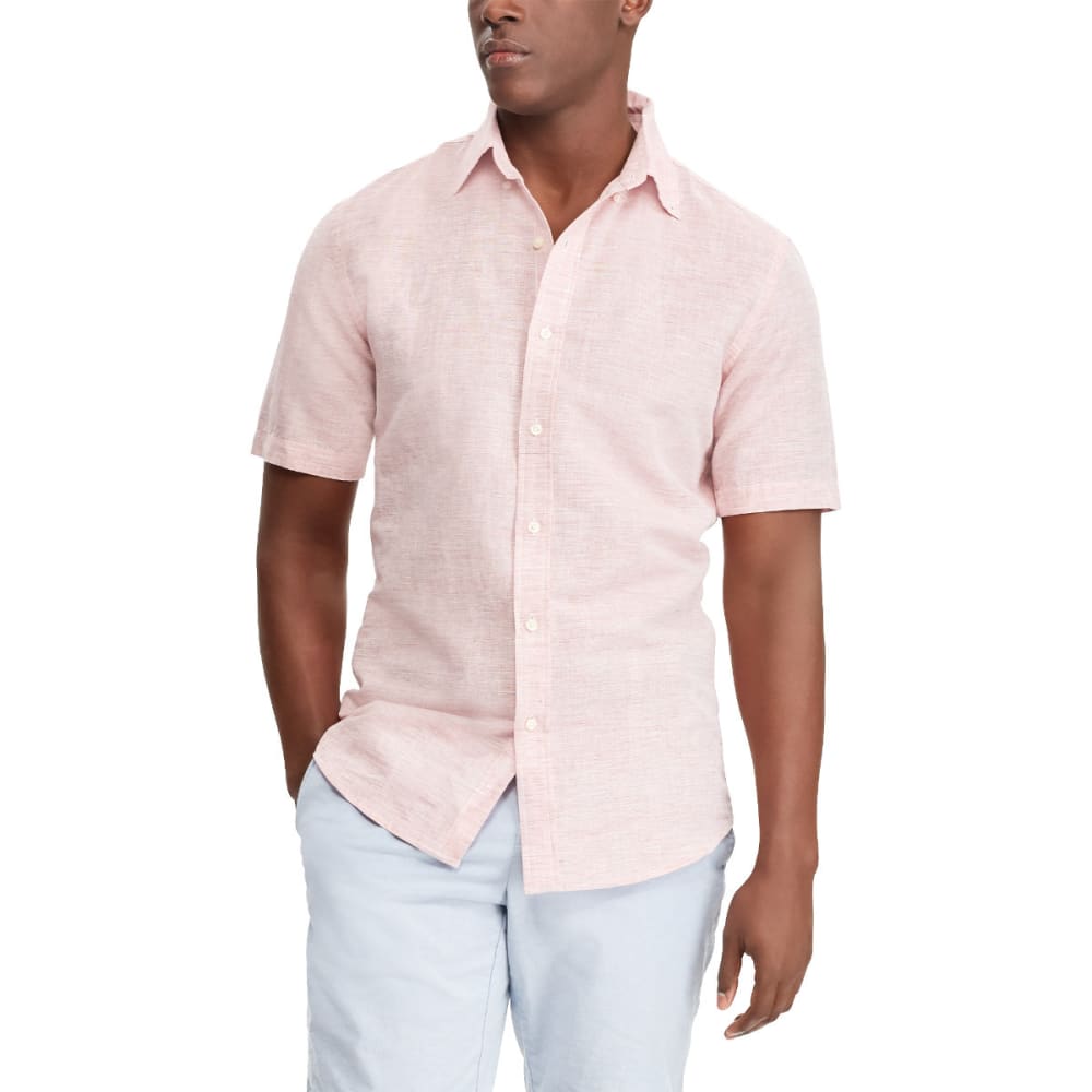 CHAPS Men's Solid Linen Slub Short-Sleeve Shirt - Bob’s Stores