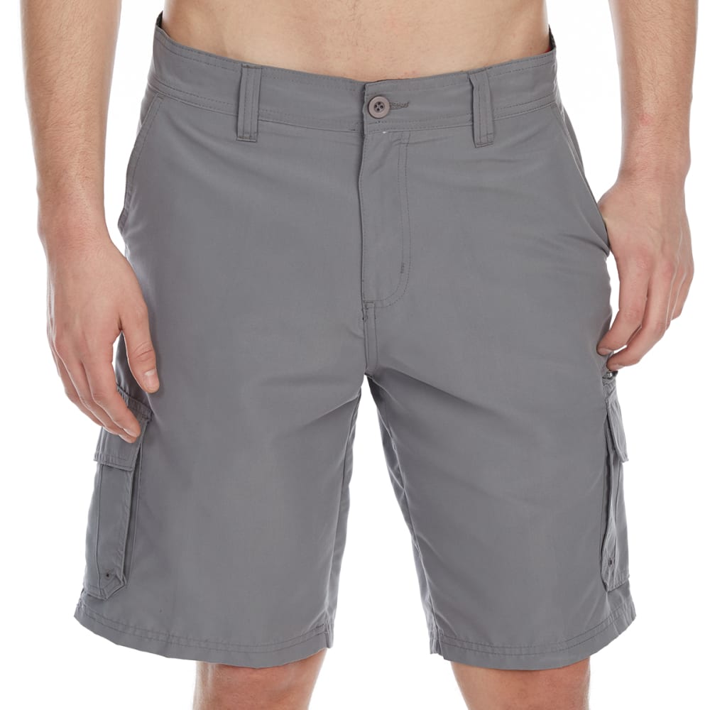 BURNSIDE Guys' Microfiber Traveler Solid Cargo Shorts 30