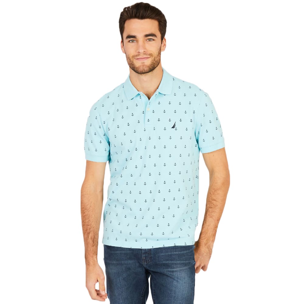 NAUTICA Men's Short Sleeve Colorblock Performance Polo Shirt M