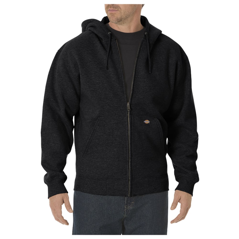 DICKIES Men's Midweight Fleece Full Zip Hoodie, Extended Sizes L TALL