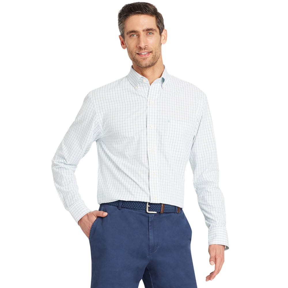 IZOD Men's Essential Tattersall Long-Sleeve Shirt S