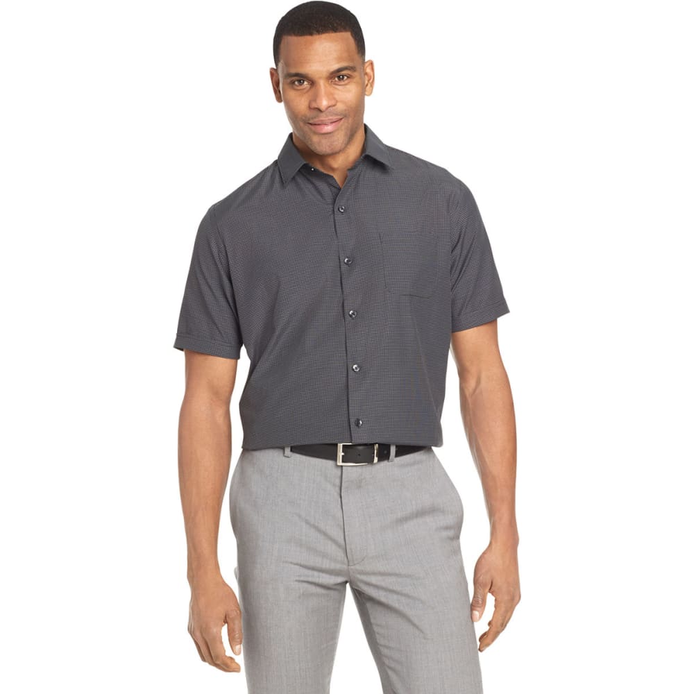 VAN HEUSEN Men's Air Mini Check Short-Sleeve Shirt M