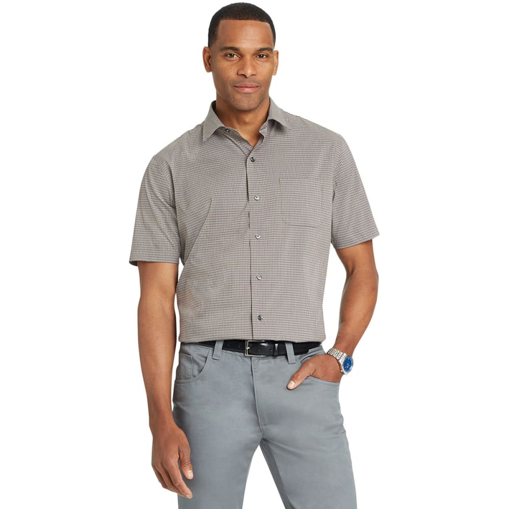 VAN HEUSEN Men's Flex Small Check Short-Sleeve Shirt - Bob’s Stores