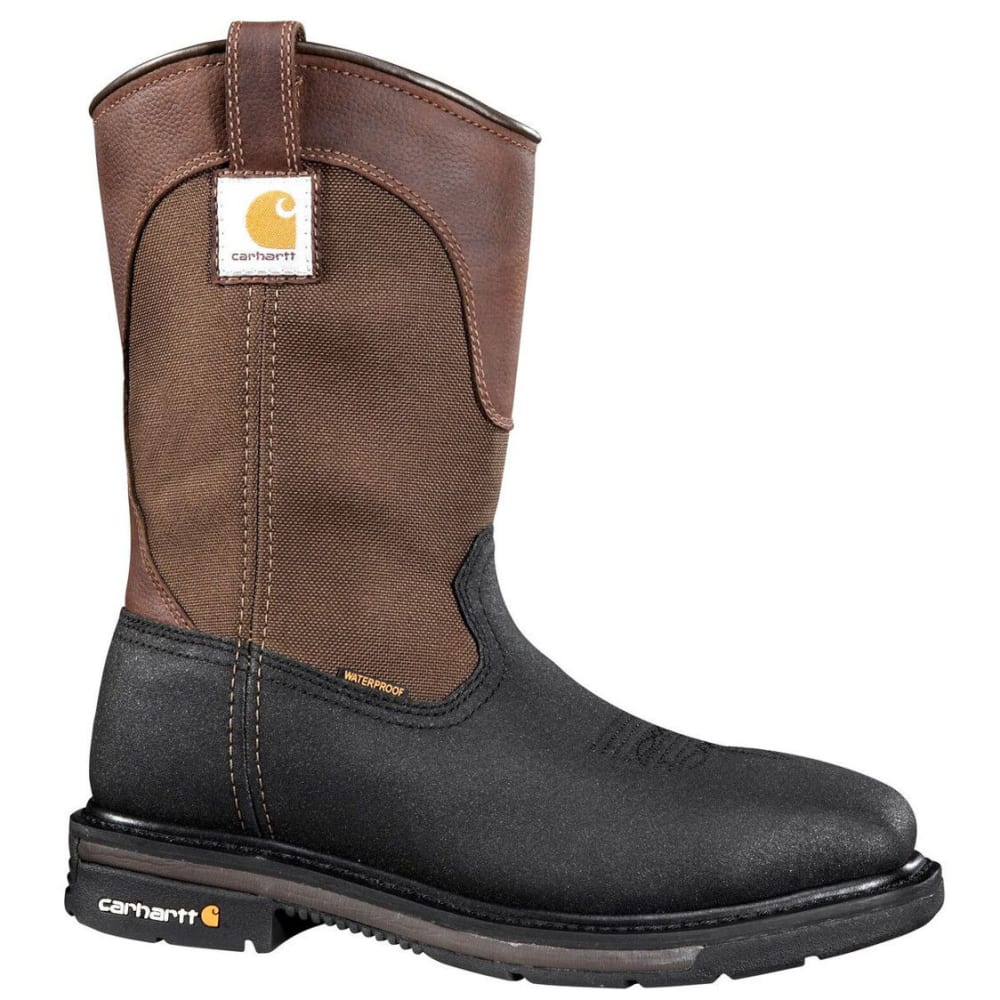 CARHARTT Men's 11-Inch Safety Toe, Square Toe Wellington Boots, Brown/Black 8