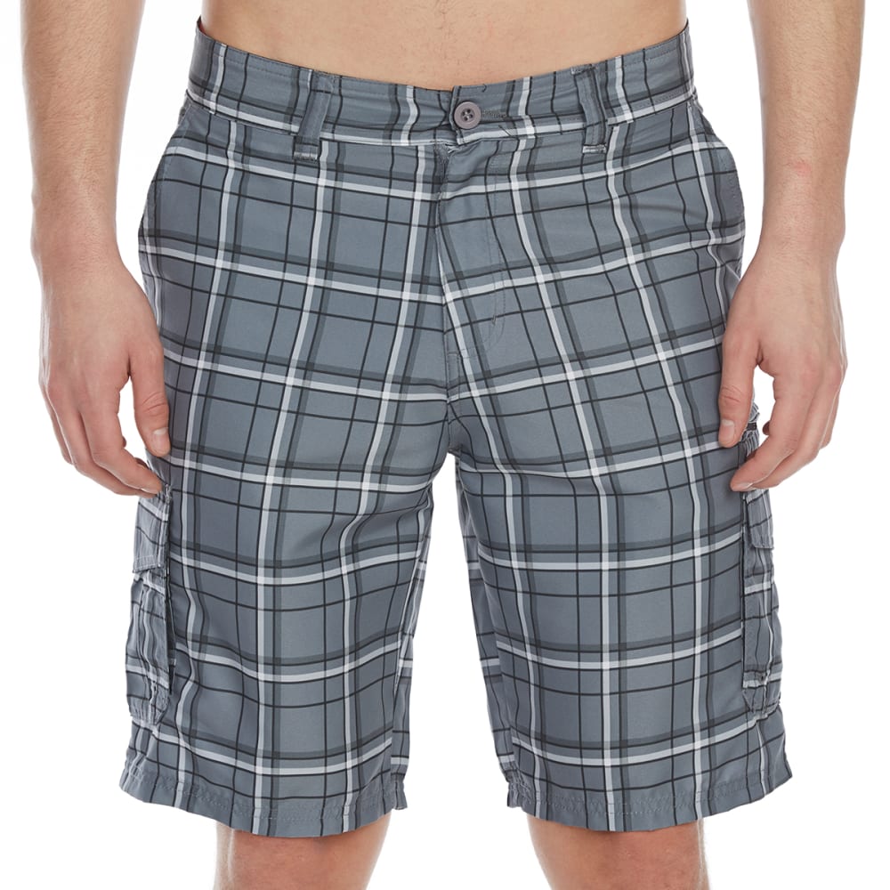 BURNSIDE Guys' Plaid Microfiber Cargo Shorts - Bob’s Stores