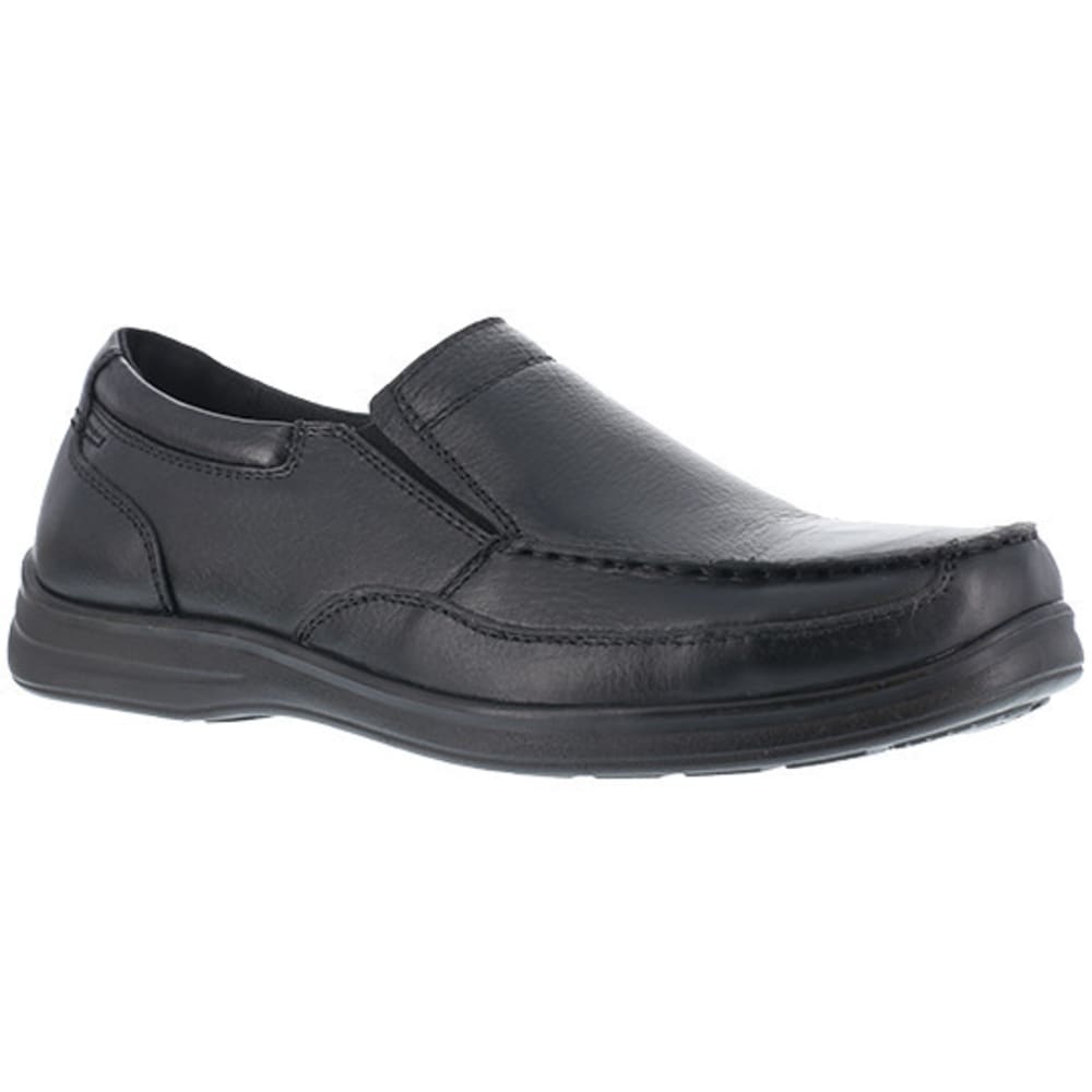 FLORSHEIM WORK Men's Wily Steel Toe Moc Toe Slip On Shoe, Black 6