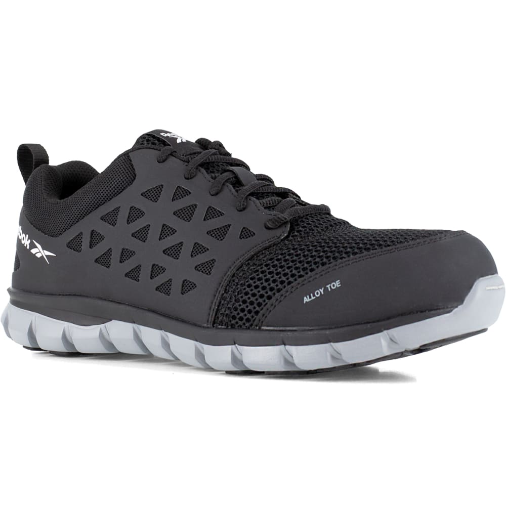 REEBOK WORK Men's Sublite Cushion Work Alloy Toe Athletic Oxford Sneaker, Black 6