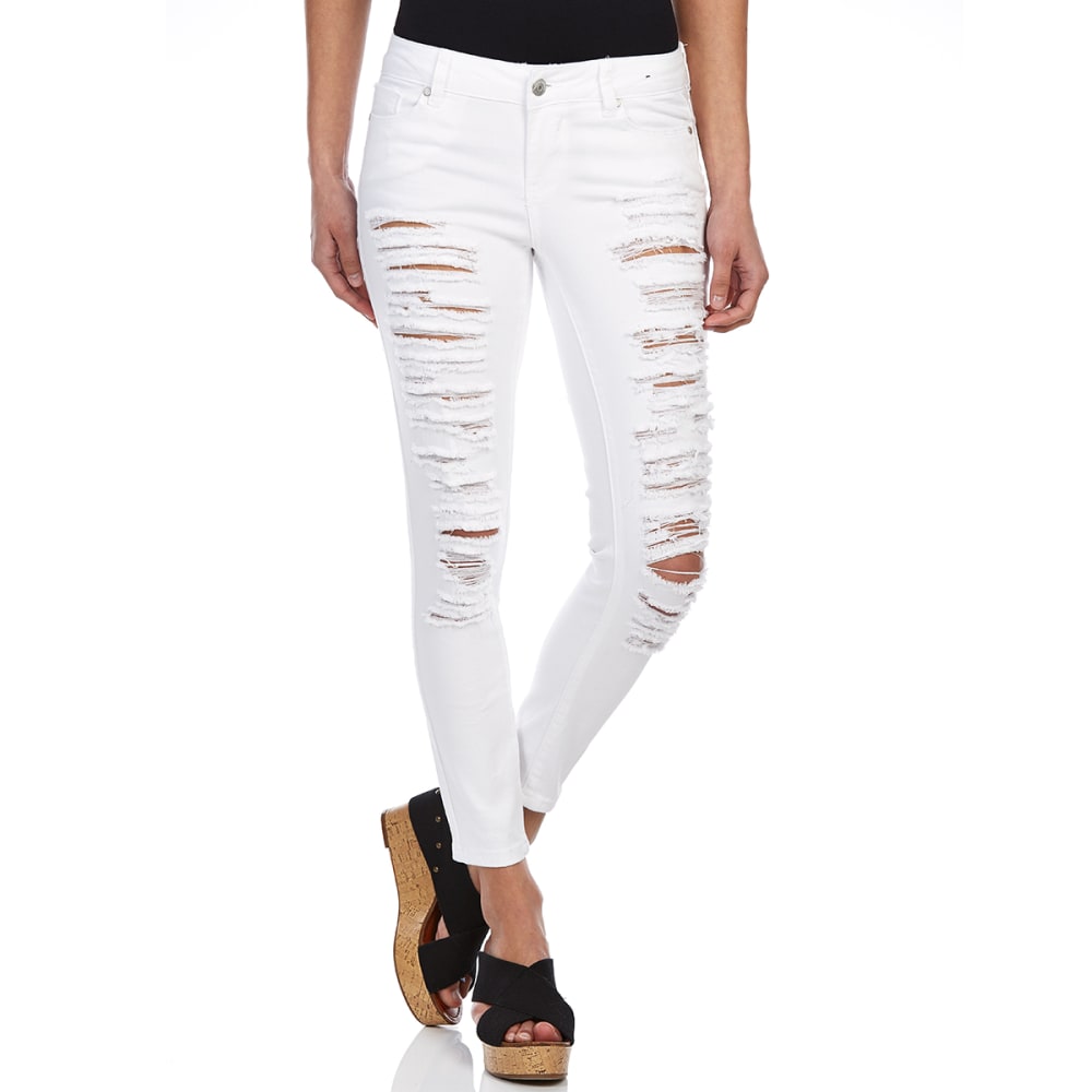 BLUE SPICE Juniors' Destructed Ankle Jeans 5