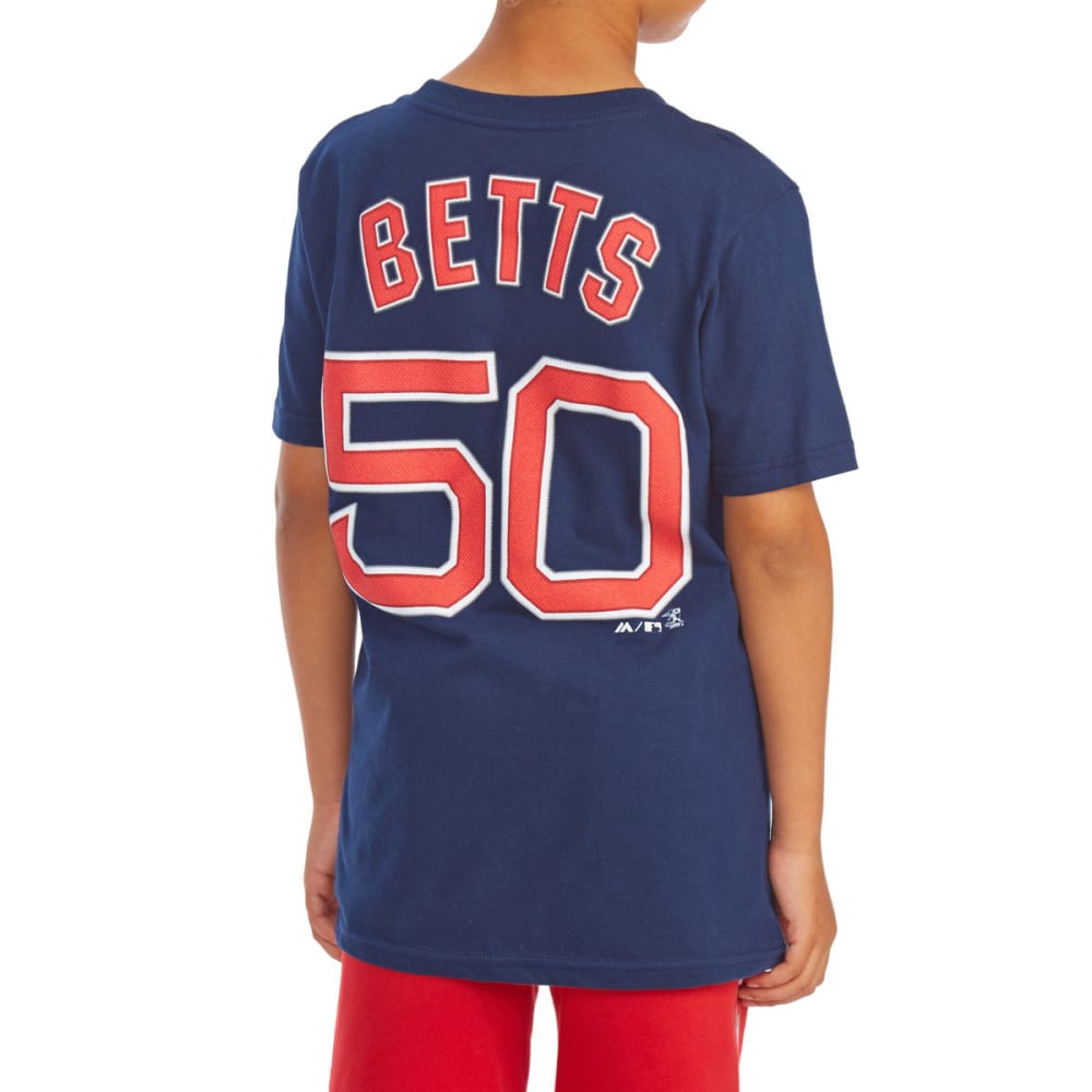 BOSTON RED SOX Big Boys' Mookie Betts #50 Name and Number Short-Sleeve Tee L