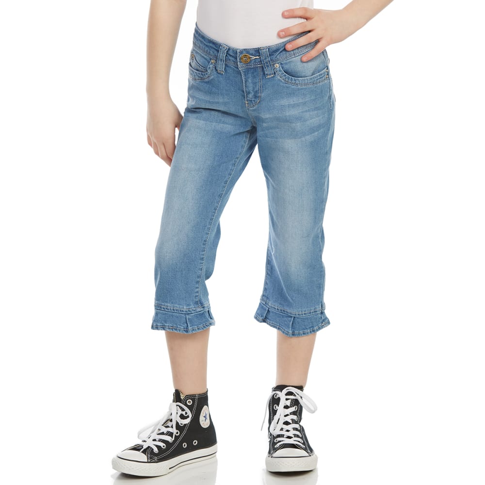 YMI Big Girls' WannaBettaFit Cropped Ruffled Jeans 7
