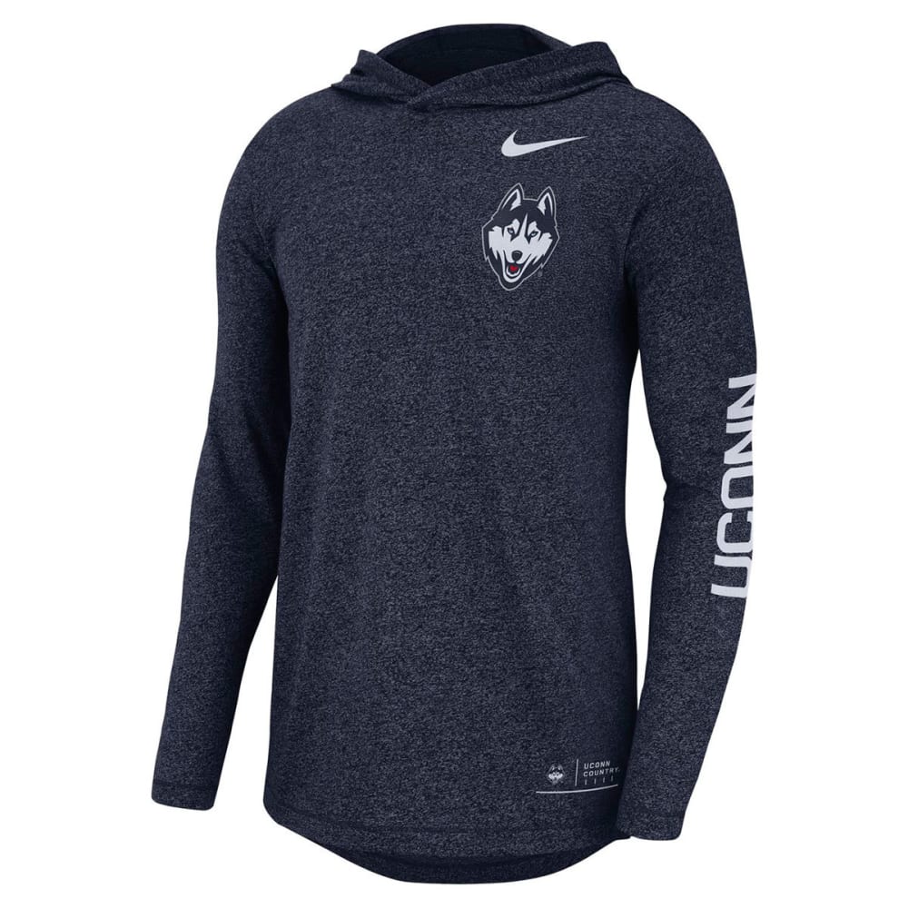 NIKE Men's UConn Marled Hooded Long-Sleeve Tee M