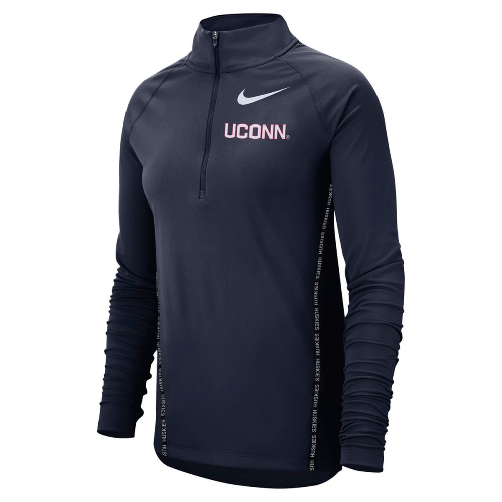 NIKE Women's UConn Half Zip Long-Sleeve Top S