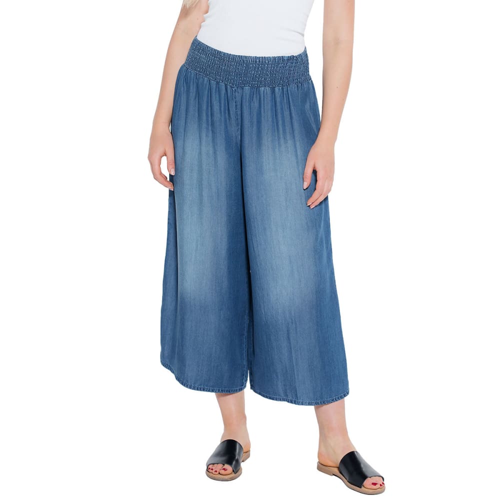 TAYLOR & SAGE Juniors' Smocked Waist Tencel Gaucho Pants M