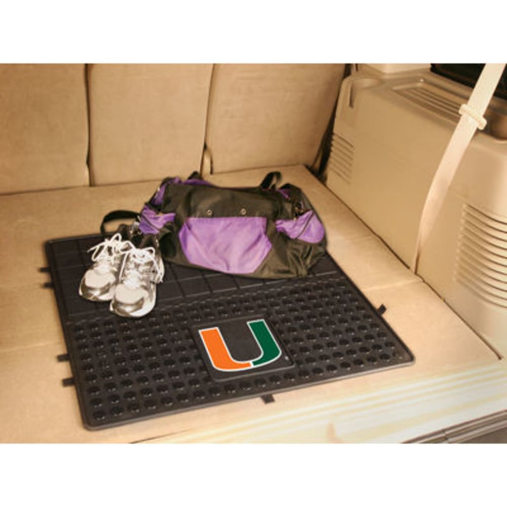 FAN MATS University of Miami Heavy Duty Vinyl Cargo Mat, Black ONE SIZE