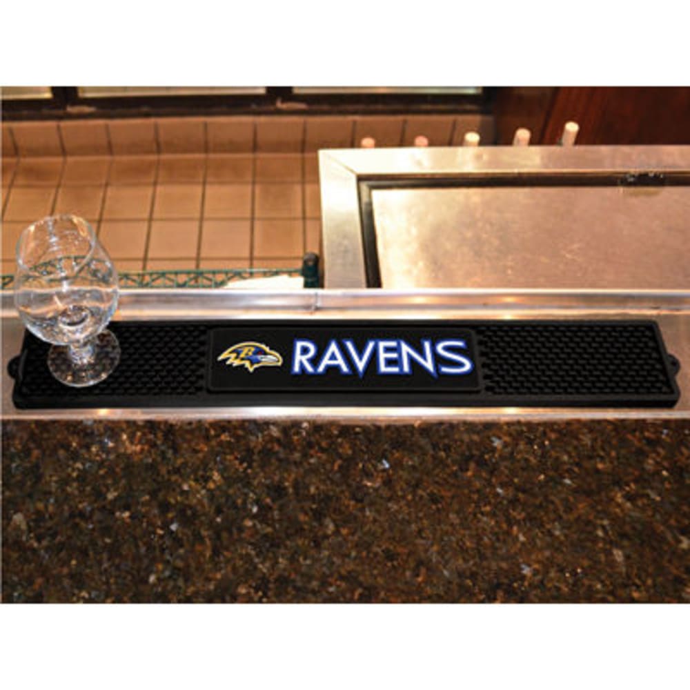 FAN MATS Baltimore Ravens Drink Mat, Black ONE SIZE
