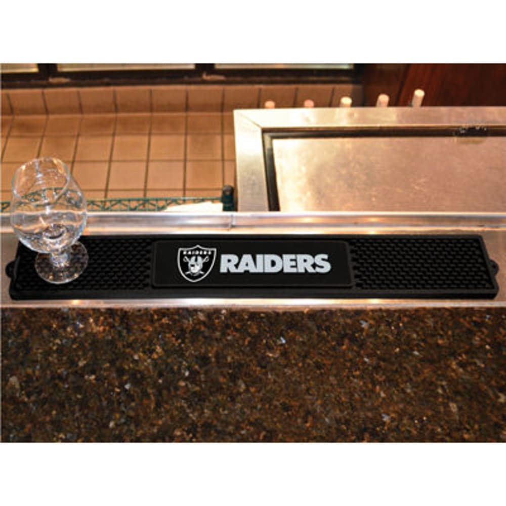 FAN MATS Oakland Raiders Drink Mat, Black ONE SIZE