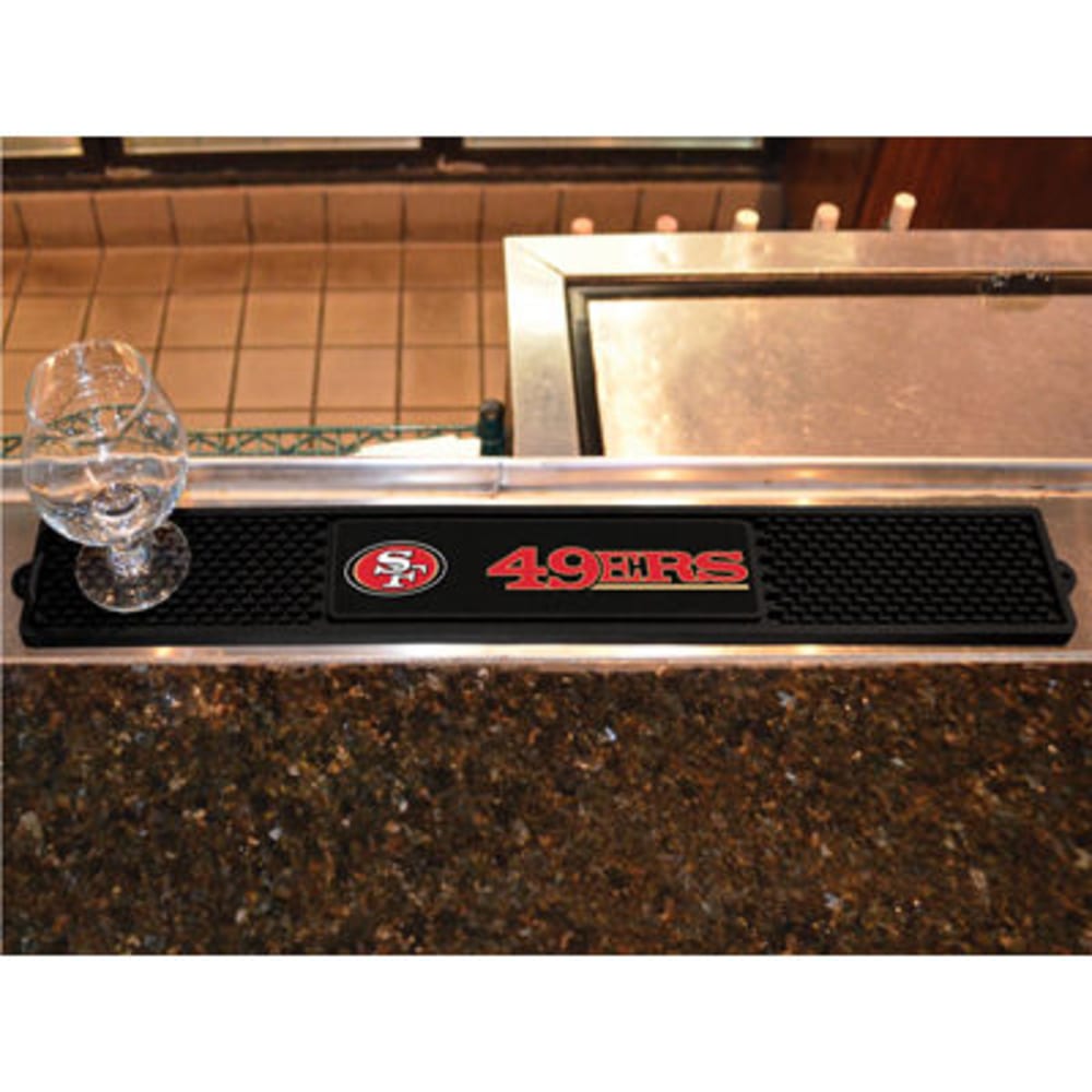 FAN MATS San Francisco 49ers Drink Mat, Black ONE SIZE