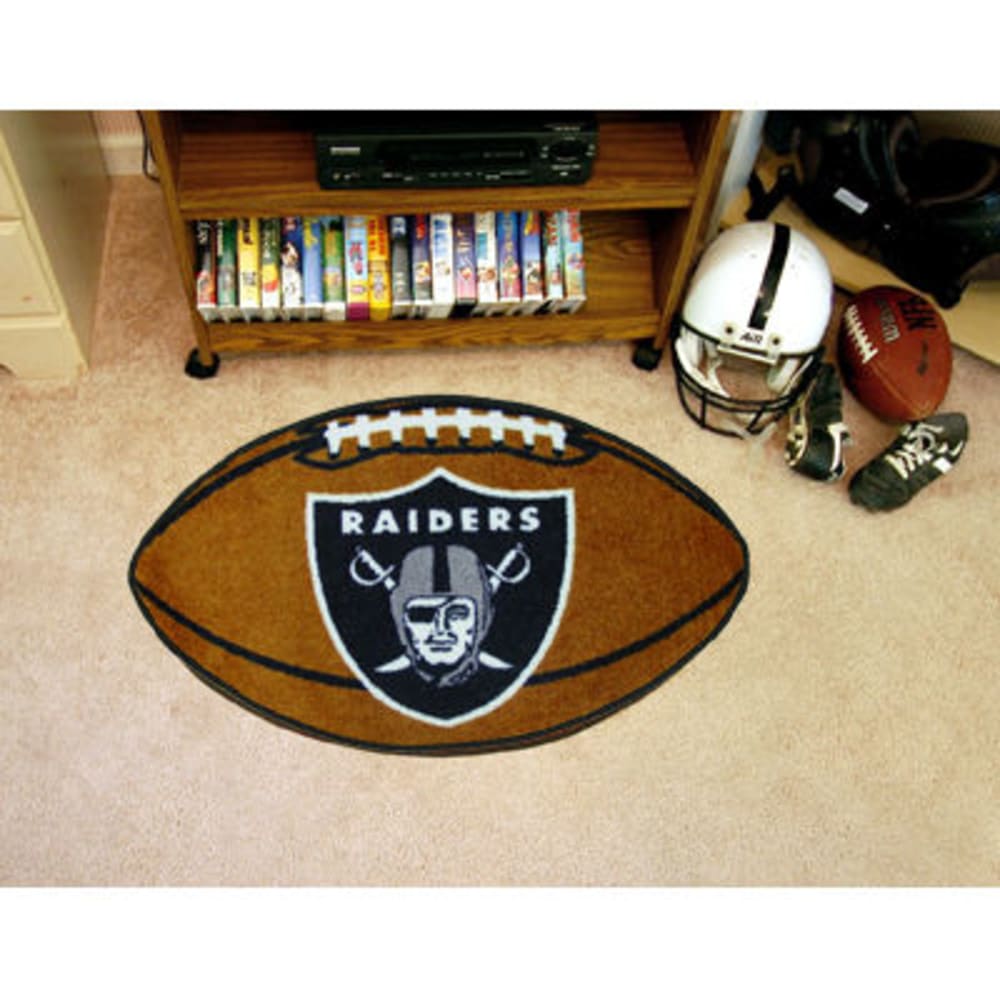 Fan Mats Oakland Raiders Football Mat Brown Black Bob S Stores