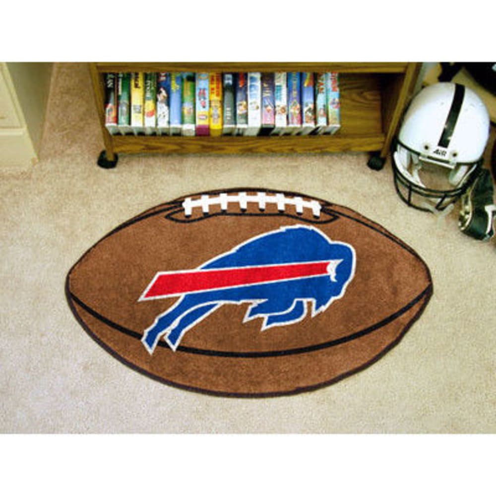 FAN MATS Buffalo Bills Football Mat, Brown/Blue ONE SIZE