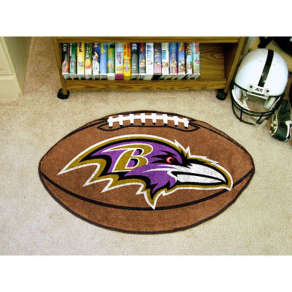 FAN MATS Baltimore Ravens Football Mat, Brown/Purple ONE SIZE