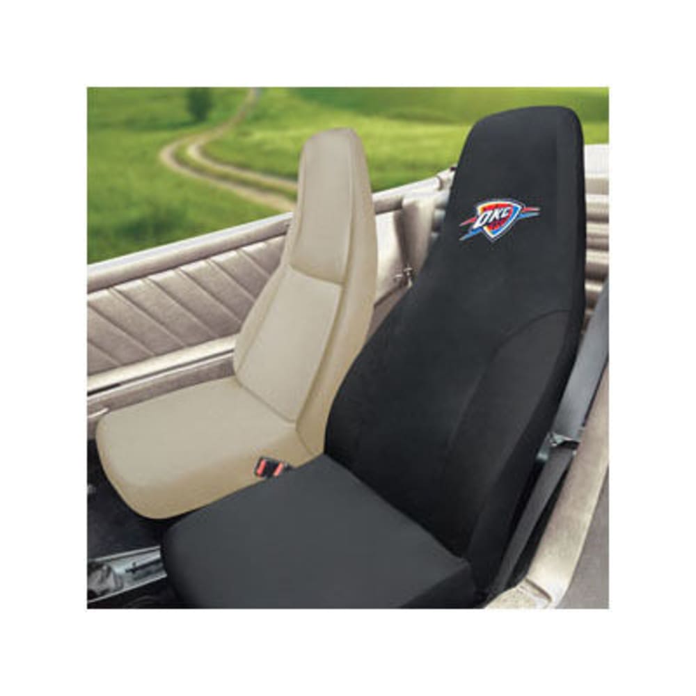 FAN MATS Oklahoma City Thunder Seat Cover, Black ONE SIZE